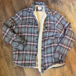 Field & Stream Gray and Red Sherpa Jacket